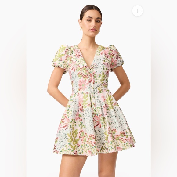 NWT Calaantha Puff Sleeve Mini Dress in Floral Size Small - Picture 2 of 7